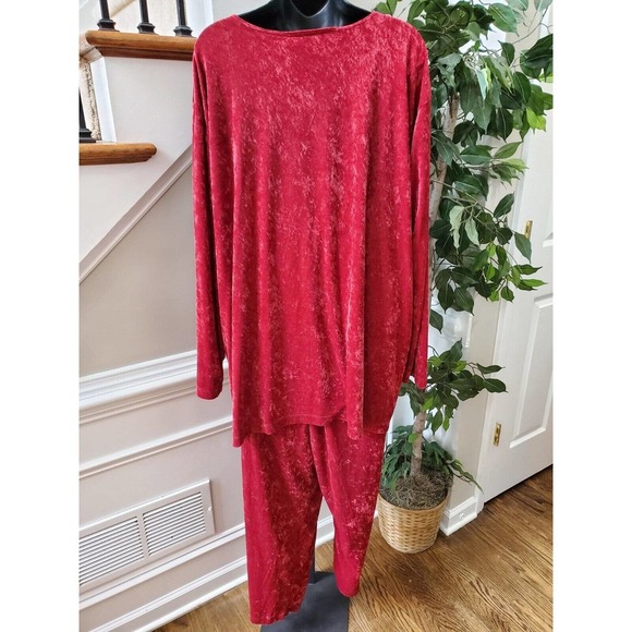 Jessica Holbrooks Women's Red Polyester Long Sleeve Top & Trouser 2 Piece Set 3X - Picture 6 of 12